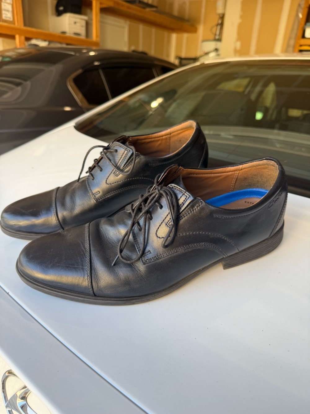 Clark Oxford size 12 Men's Black Leather Lace-Up Dress Shoes